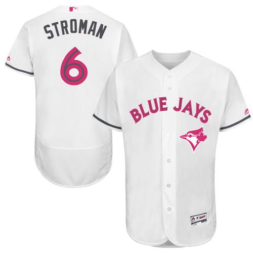 Blue Jays #6 Marcus Stroman White Flexbase Authentic Collection Mother's Day Stitched MLB Jersey - Click Image to Close